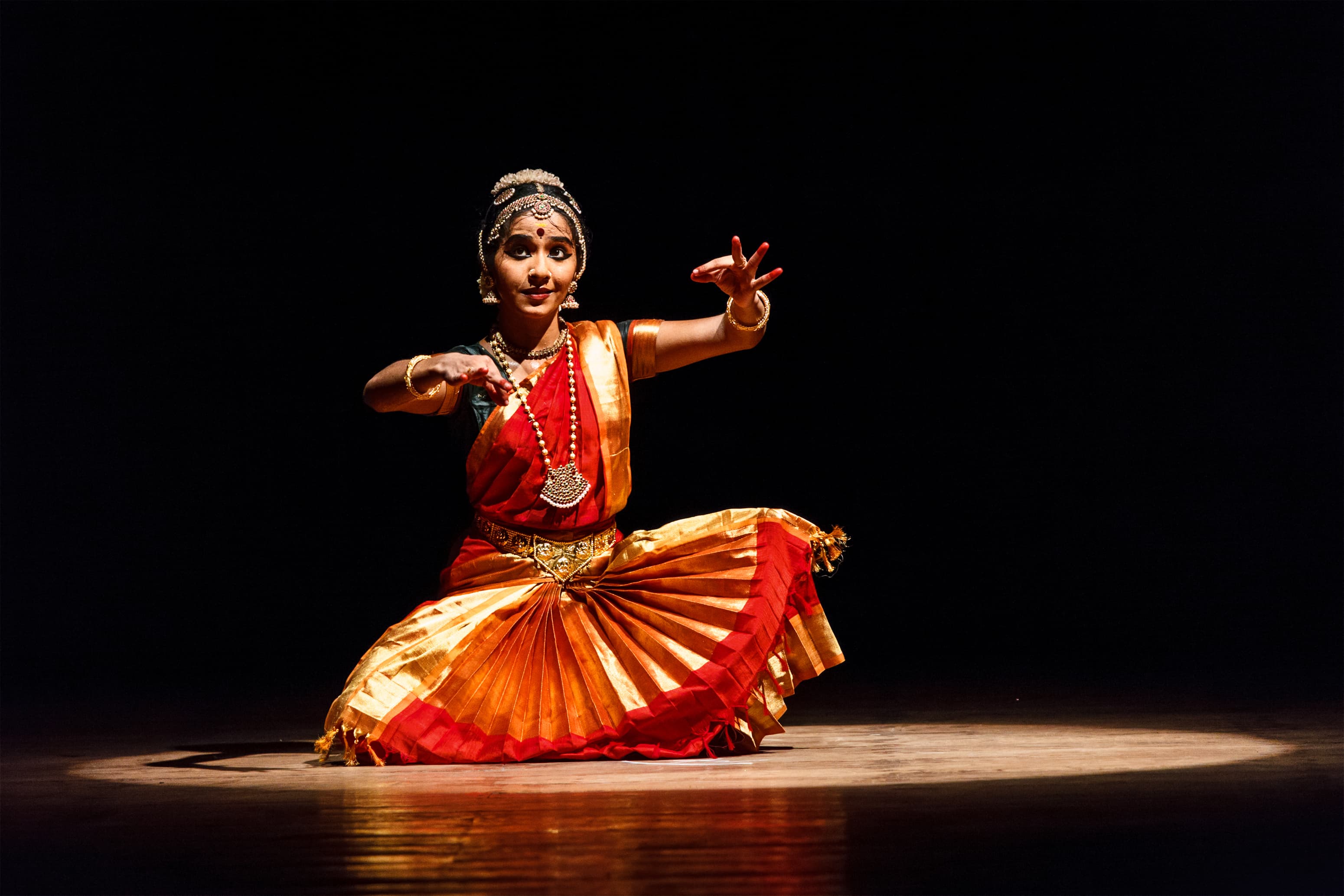 Bharatanatyam dancer representing Tamil Nadu culture